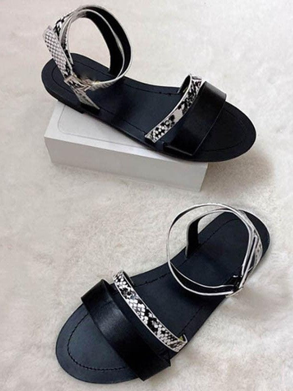 Women Sandals Summer Hollow Out Shoes Open Toe Beach Flats Ladies Footwear Strappy Flat Sandals Adjustable Casual Sandal With Open Toe Slingback Elegant Sandals - Courbe et Compagnie