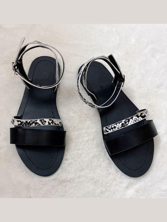 Women Sandals Summer Hollow Out Shoes Open Toe Beach Flats Ladies Footwear Strappy Flat Sandals Adjustable Casual Sandal With Open Toe Slingback Elegant Sandals - Courbe et Compagnie
