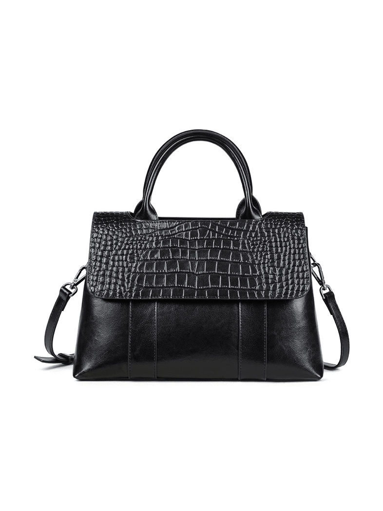 Women tote crossbody bag genuine leather crocodile - Courbe et Compagnie