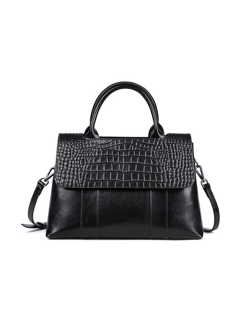 Women tote crossbody bag genuine leather crocodile - Courbe et Compagnie