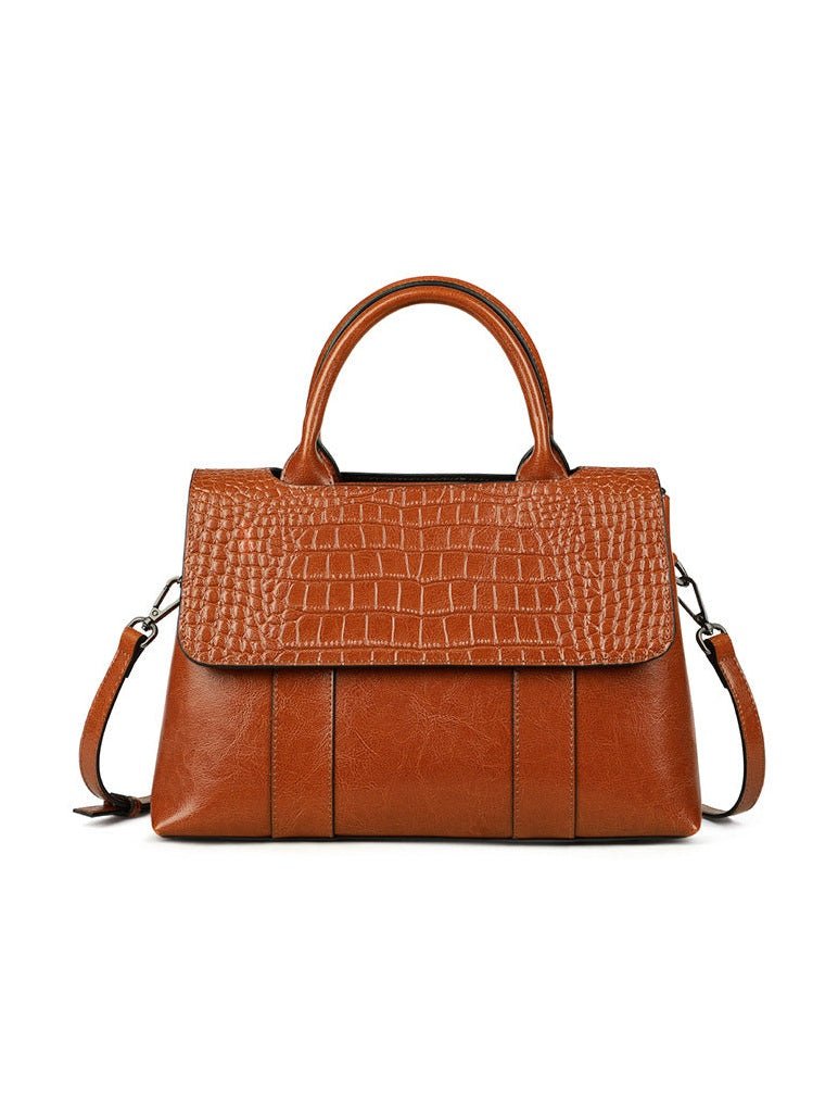 Women tote crossbody bag genuine leather crocodile - Courbe et Compagnie