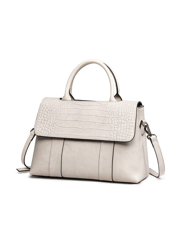 Women tote crossbody bag genuine leather crocodile - Courbe et Compagnie