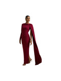 Women Wear One Shoulder Ribbon Evening Dress Long Sleeve Sexy Sheath Dress - Courbe et Compagnie