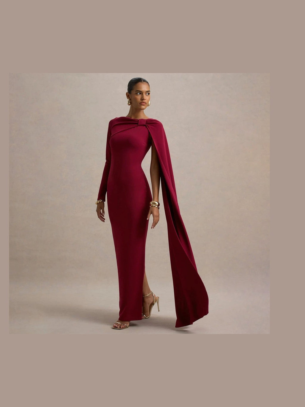 Women Wear One Shoulder Ribbon Evening Dress Long Sleeve Sexy Sheath Dress - Courbe et Compagnie