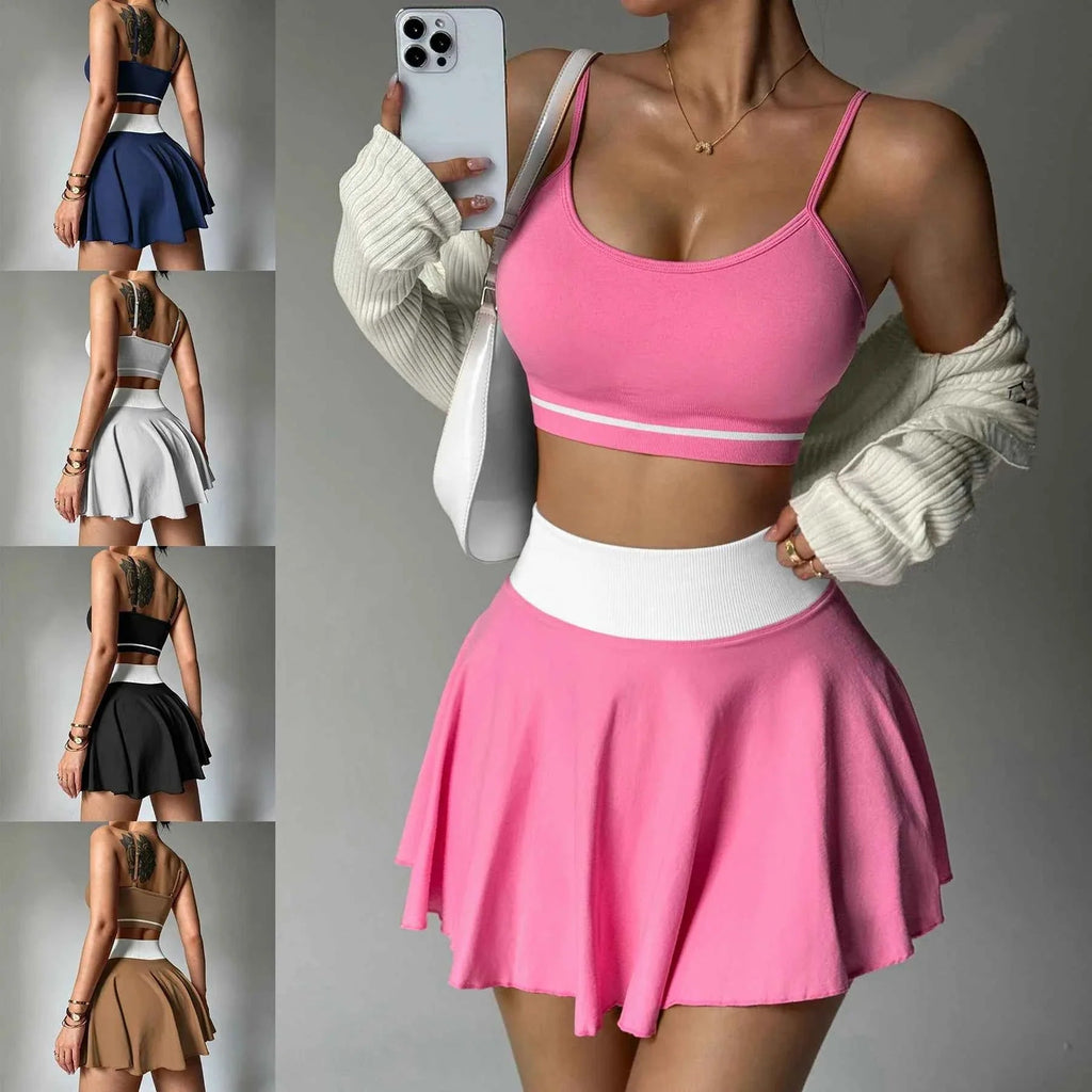 Women’s 2-Piece Sports Bra & Skirt Set - Courbe et Compagnie