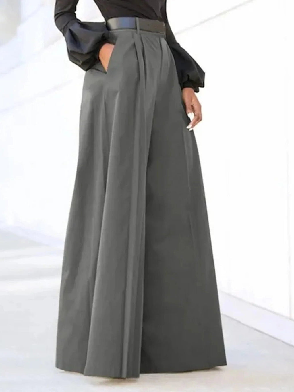 Women’s 2026 Summer Autumn Palazzo Pants - Printed Cropped Cotton Baggy Trousers with Pockets - Courbe et Compagnie