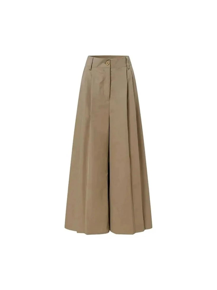 Women’s 2026 Summer Autumn Palazzo Pants - Printed Cropped Cotton Baggy Trousers with Pockets - Courbe et Compagnie