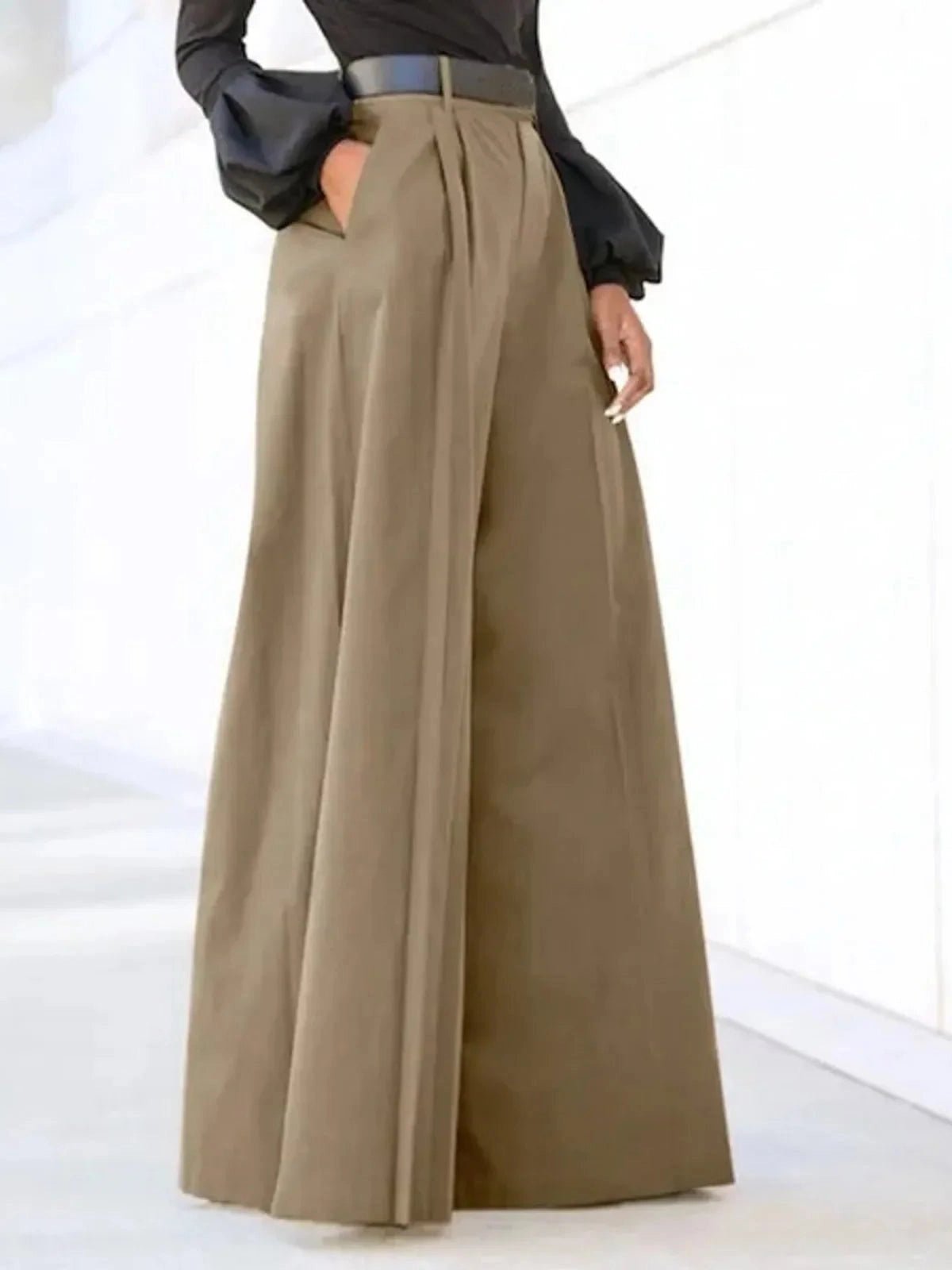 Women’s 2026 Summer Autumn Palazzo Pants - Printed Cropped Cotton Baggy Trousers with Pockets - Courbe et Compagnie