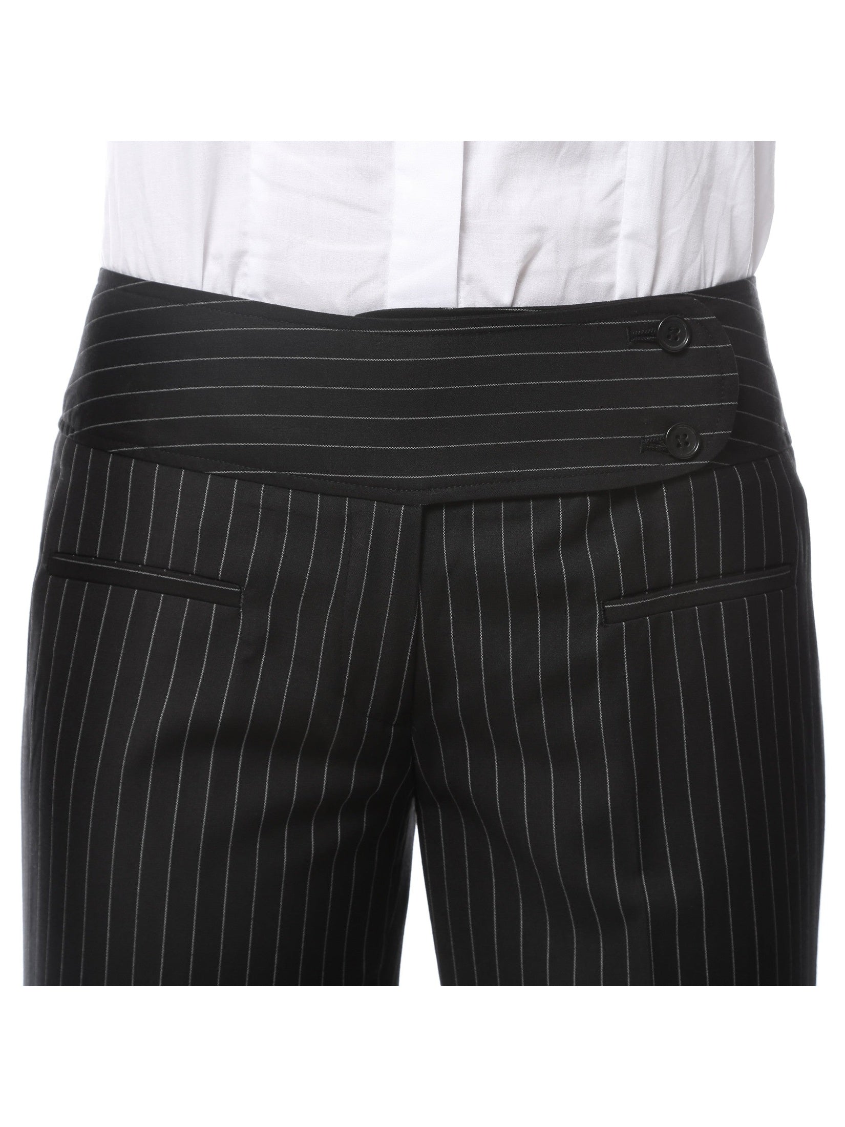 Womens 2789 Black Pinstripe Dress Pants - Courbe et Compagnie