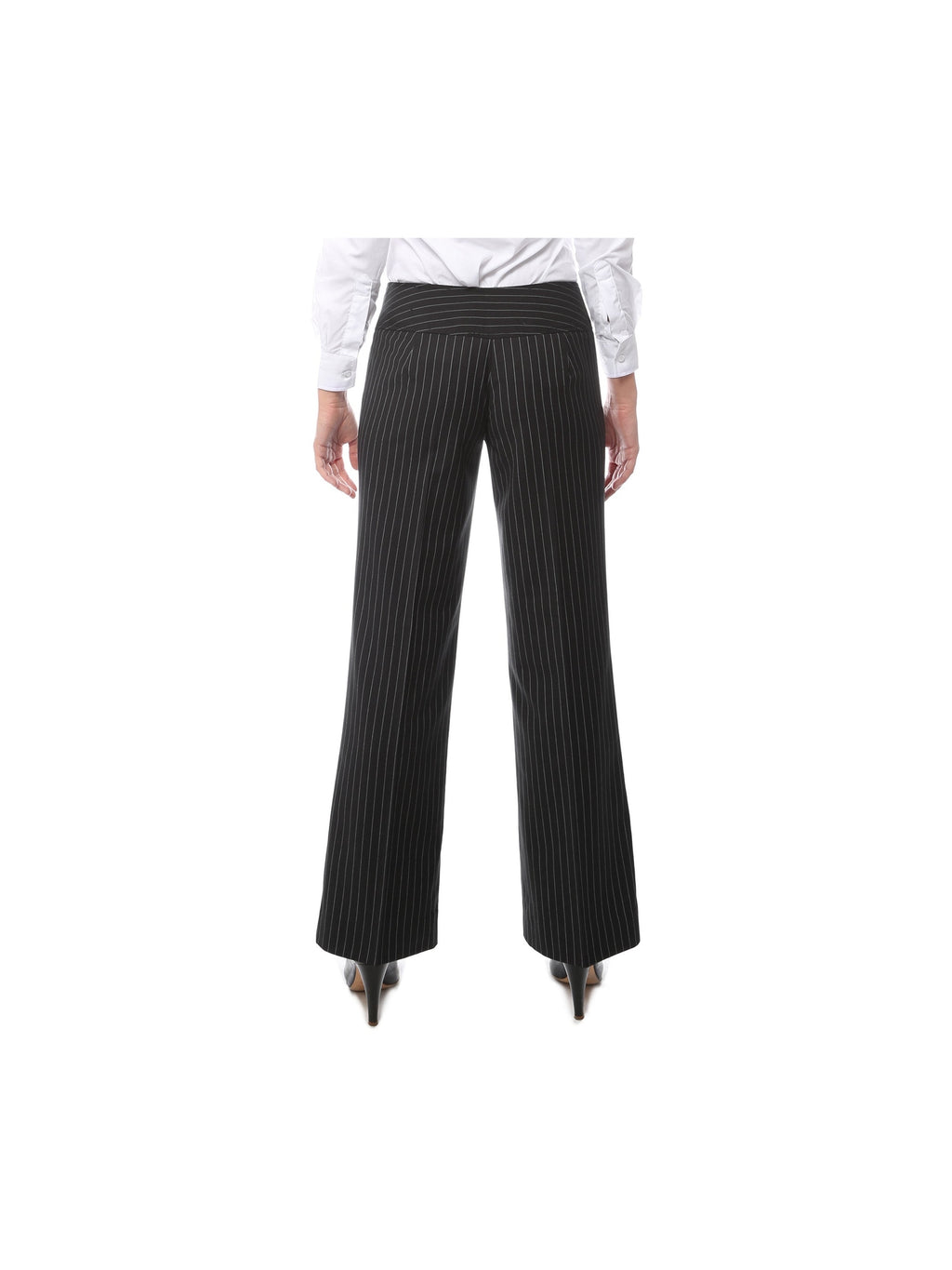 Womens 2789 Black Pinstripe Dress Pants - Courbe et Compagnie