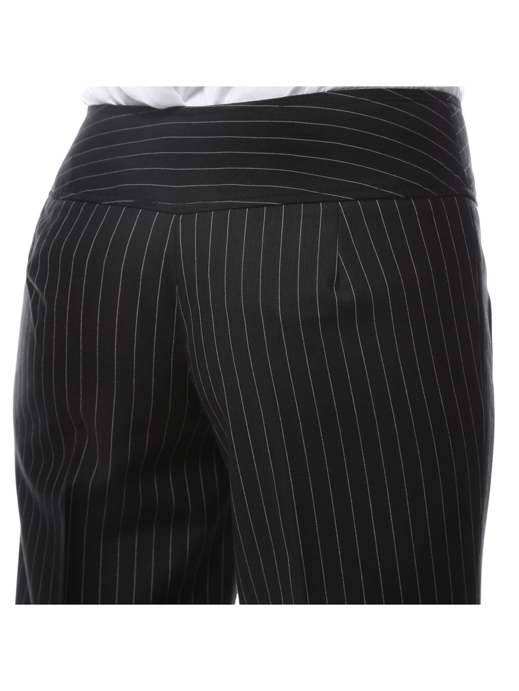 Womens 2789 Black Pinstripe Dress Pants - Courbe et Compagnie