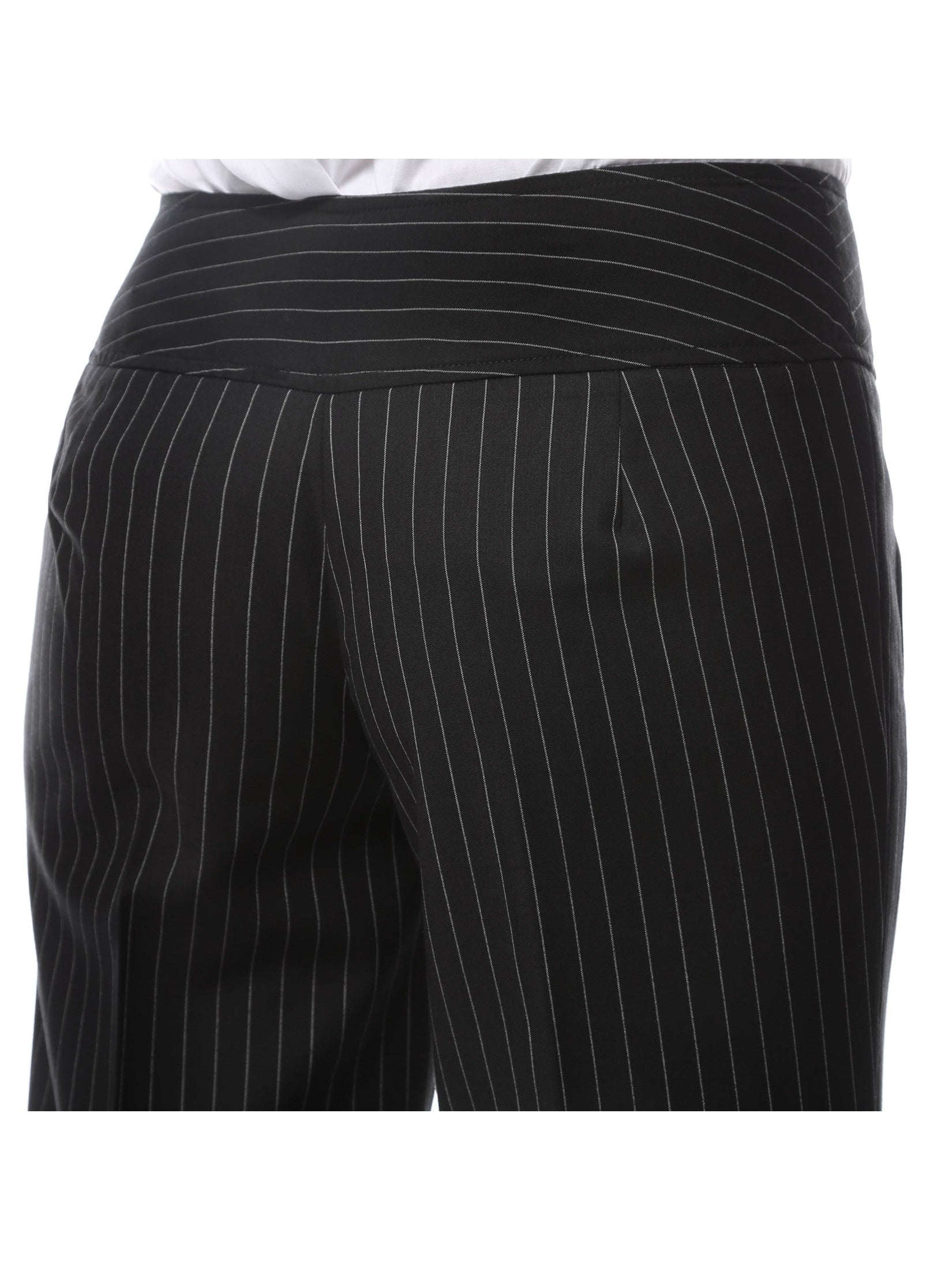 Womens 2789 Black Pinstripe Dress Pants - Courbe et Compagnie