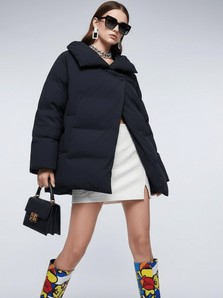 Women's Asymmetric Padded Jacket FLATIRON New Collection Couture in Manhattan BYMANYC ® New York - Courbe et Compagnie