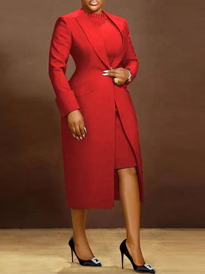 Women's Back Slit Suit Vest Two-Piece Set - Courbe et Compagnie
