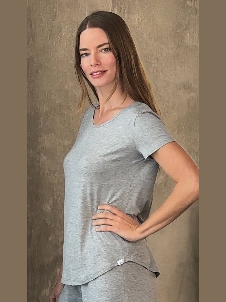 Women’s Bamboo Lounge Set - Lounge T-Shirt + Lounge Shorts - Courbe et Compagnie