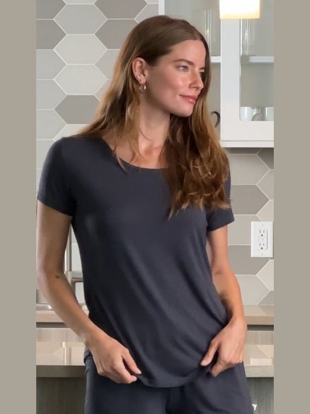 Women’s Bamboo Lounge Set - Lounge T-Shirt + Lounge Shorts - Courbe et Compagnie