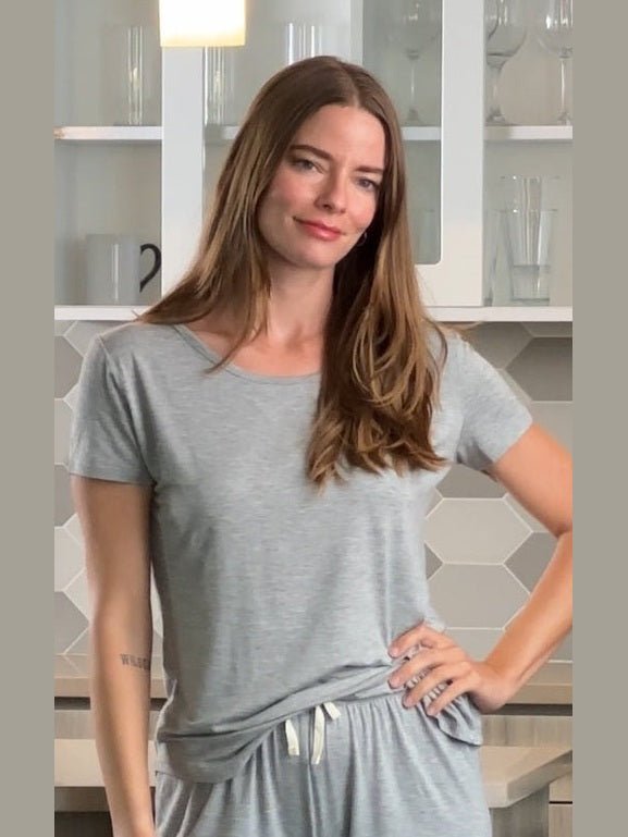 Women’s Bamboo Lounge Set - Lounge T-Shirt + Lounge Shorts - Courbe et Compagnie