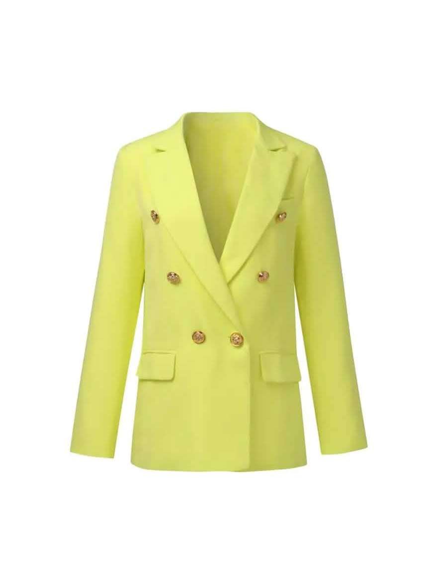 Women's Blazer Solid Color Vintage Style Casual Long Sleeve Coat - Courbe et Compagnie