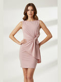 Women's Bow-Knot Sleeveless Midi Dress – High Waist A-Line - Courbe et Compagnie