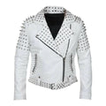 Womens Brando Studded Leather Jacket Plus Size - Courbe et Compagnie