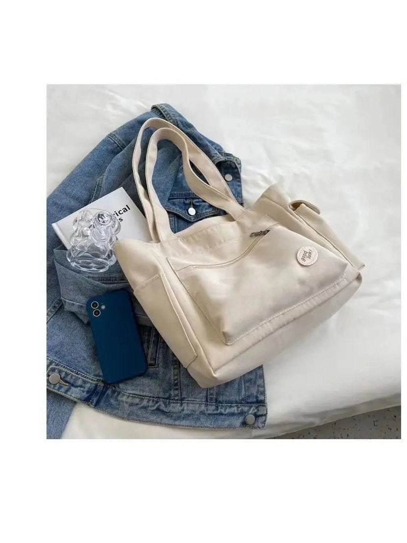Womens Canvas Tote Bag Large Casual Shoulder Bag - Courbe et Compagnie