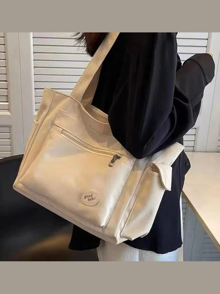 Womens Canvas Tote Bag Large Casual Shoulder Bag - Courbe et Compagnie