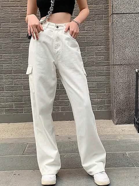 Women's Cargo Trouser Mid Waist Pants - Courbe et Compagnie