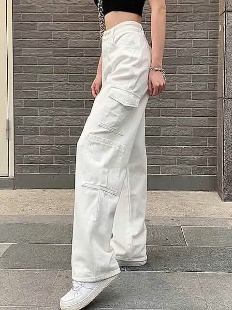 Women's Cargo Trouser Mid Waist Pants - Courbe et Compagnie
