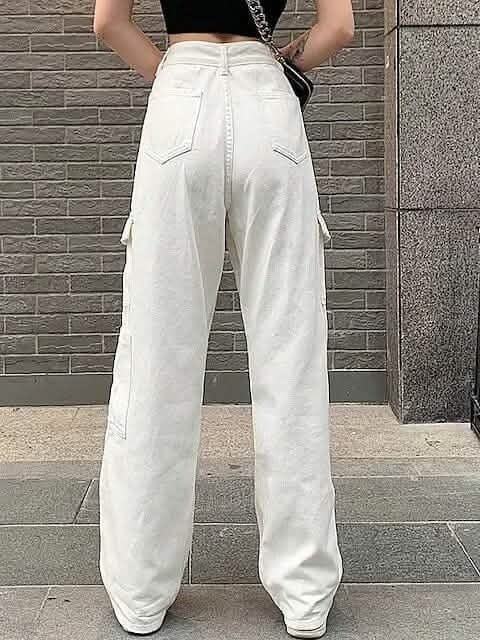 Women's Cargo Trouser Mid Waist Pants - Courbe et Compagnie