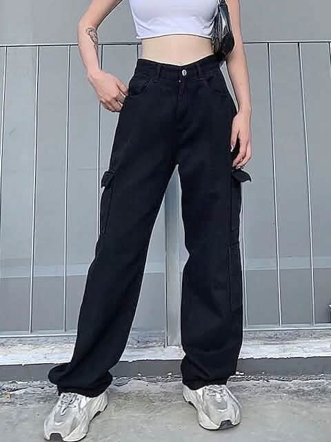 Women's Cargo Trouser Mid Waist Pants - Courbe et Compagnie