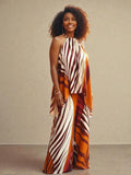 Womens Chic Two-Piece Multicolored Pantsuit - Courbe et Compagnie
