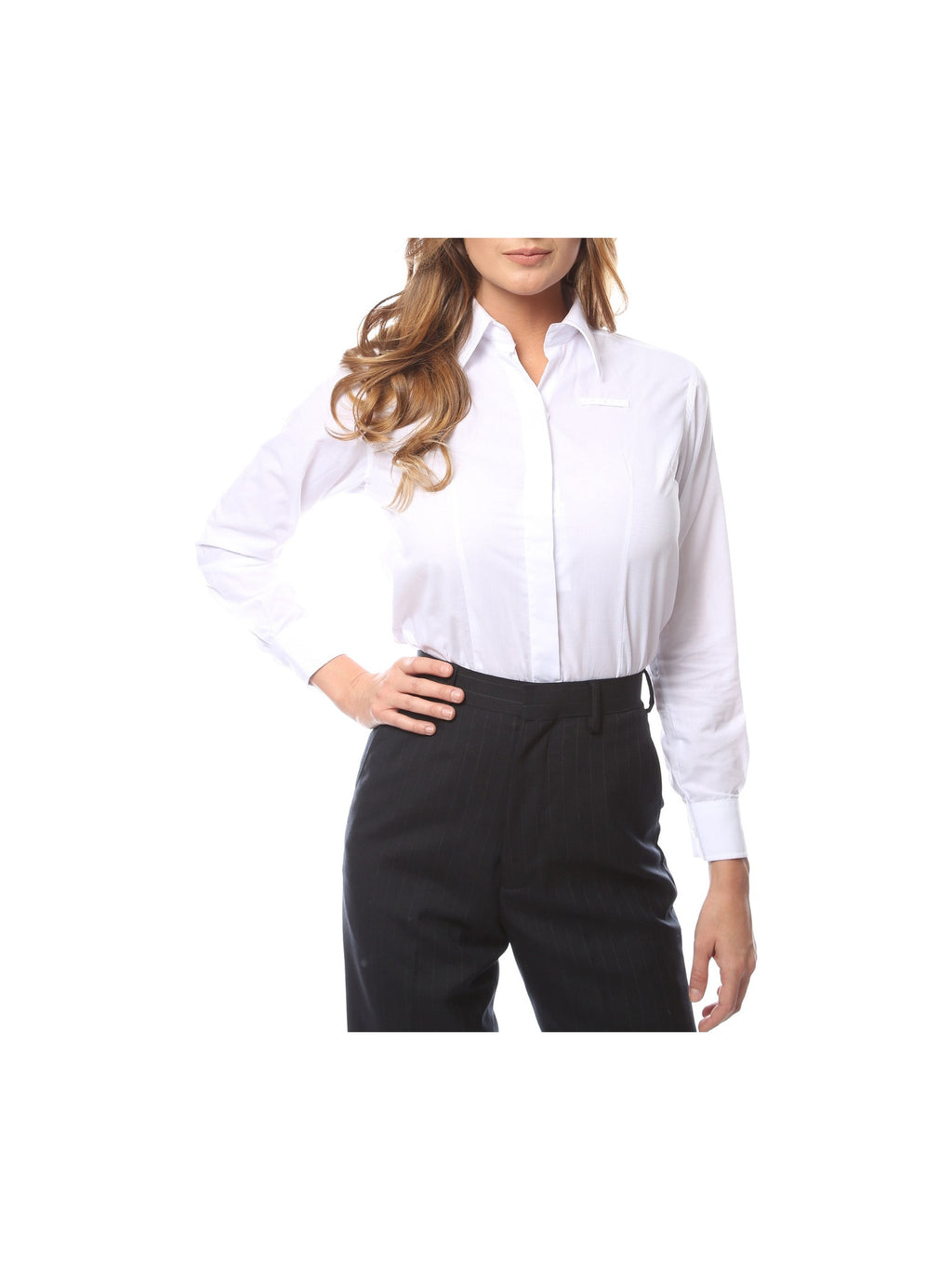 Womens Classic White Dress Shirt - Courbe et Compagnie
