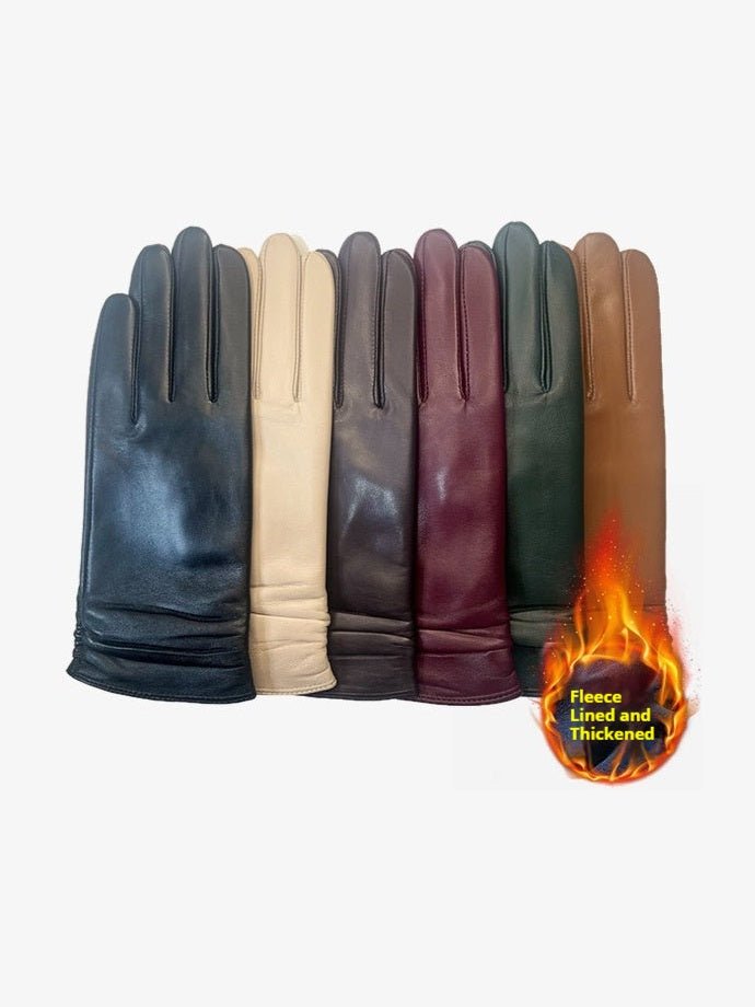 Women's Color Sheepskin Gloves Touch Screen - Courbe et Compagnie
