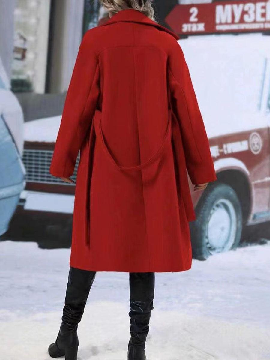 Women's Double-Breasted Belted Trench Coat - Courbe et Compagnie