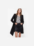 Women's Double Breasted Long Blazer | Professional Black Coat - Femstylo - Courbe et Compagnie
