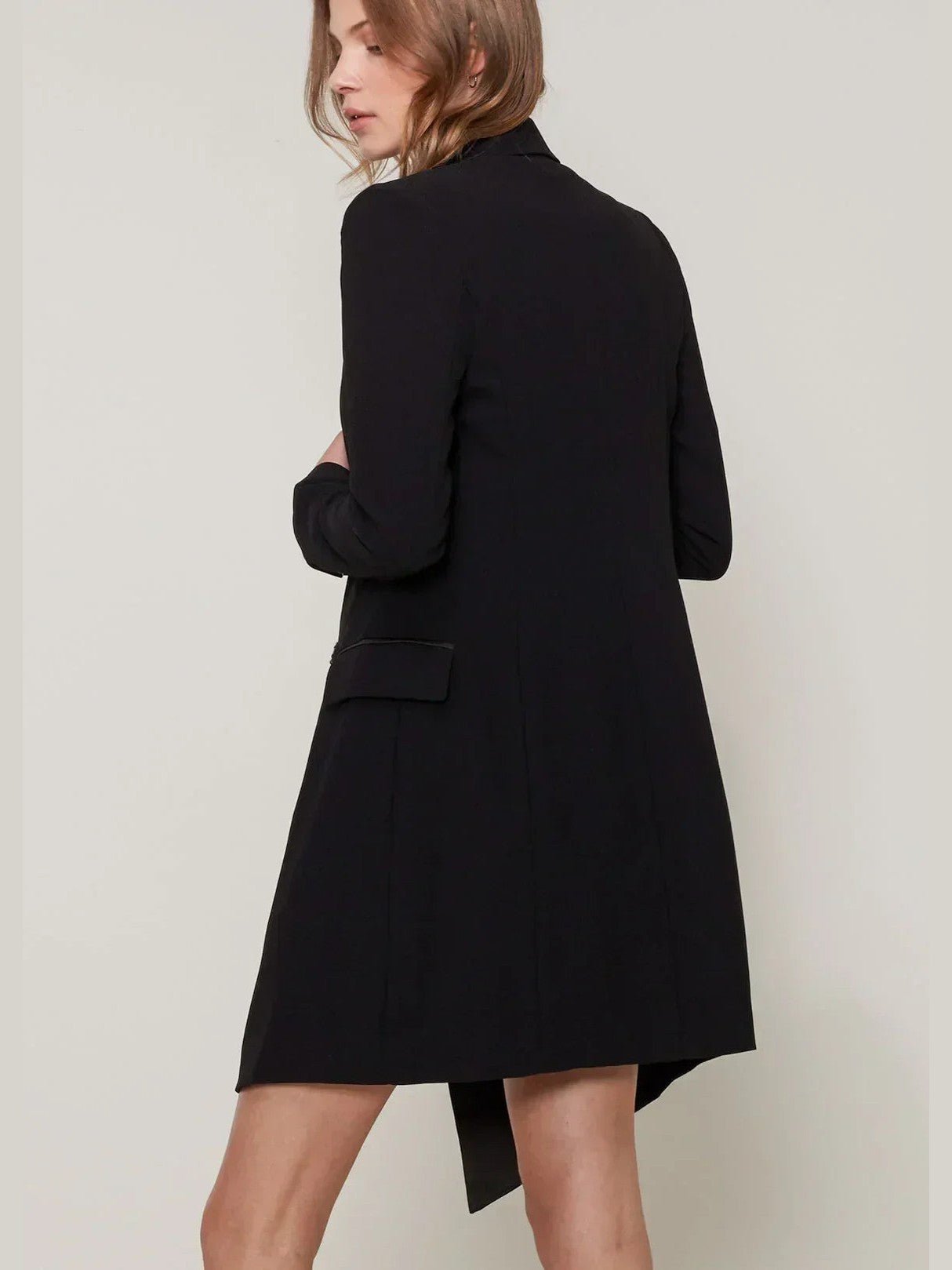 Women's Double Breasted Long Blazer | Professional Black Coat - Femstylo - Courbe et Compagnie