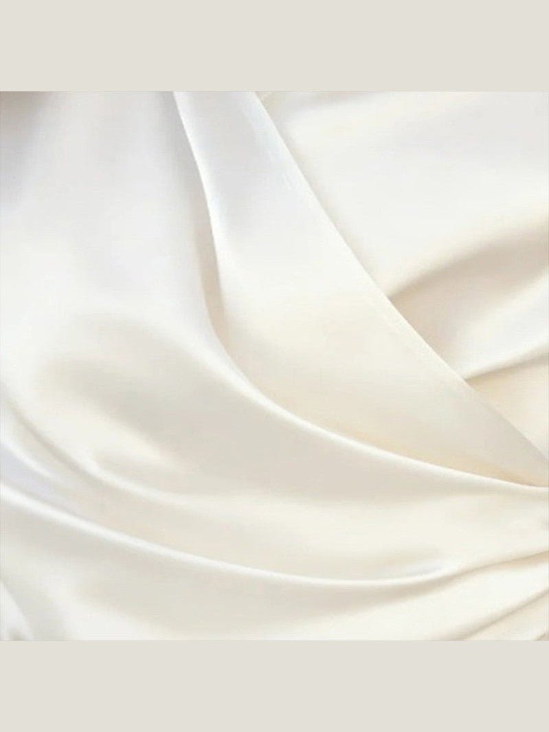 Women's Elegant Cross V-Neck Blouse, Ruffle Detail Button Accent Office Shirt - Courbe et Compagnie