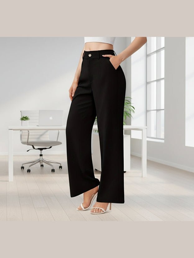 Women’s Elegant Suit Pants with Pockets – Office Trousers - Courbe et Compagnie