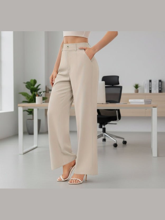 Women’s Elegant Suit Pants with Pockets – Office Trousers - Courbe et Compagnie