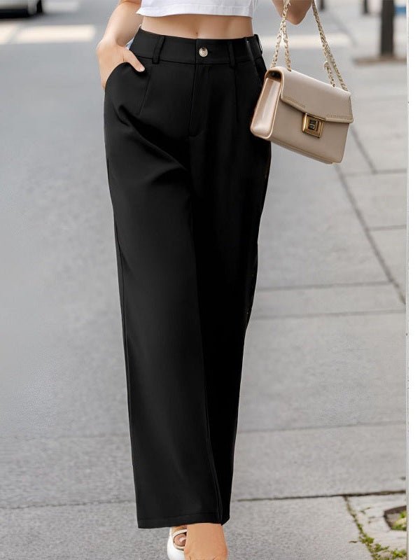 Women’s Elegant Suit Pants with Pockets – Office Trousers - Courbe et Compagnie