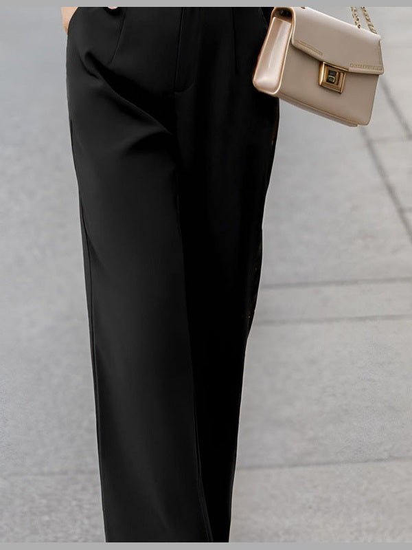 Women’s Elegant Suit Pants with Pockets – Office Trousers - Courbe et Compagnie