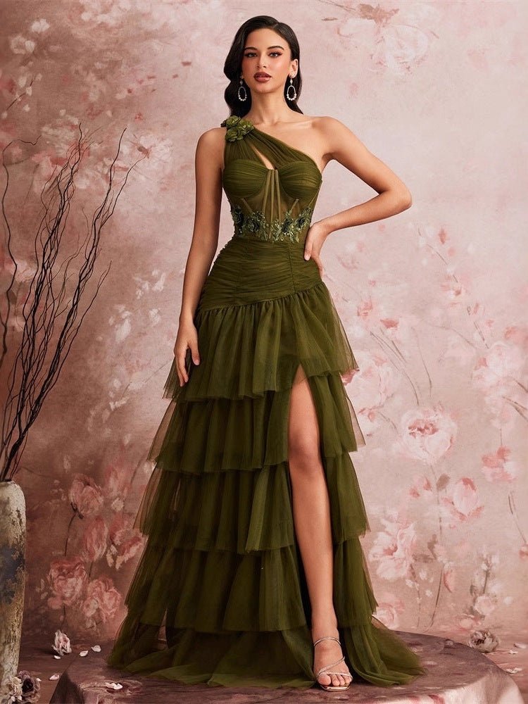 Women's Elegant Tiered Cocktail & Bridesmaid Dress - Courbe et Compagnie