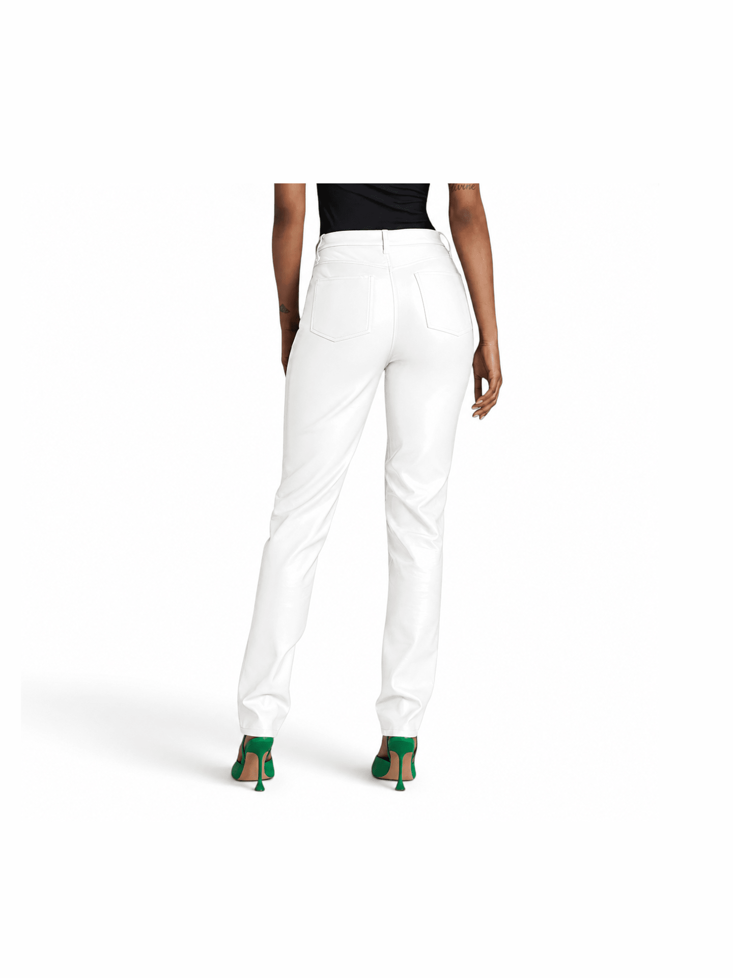 Women’s Elegant White Leather Pants - Courbe et Compagnie