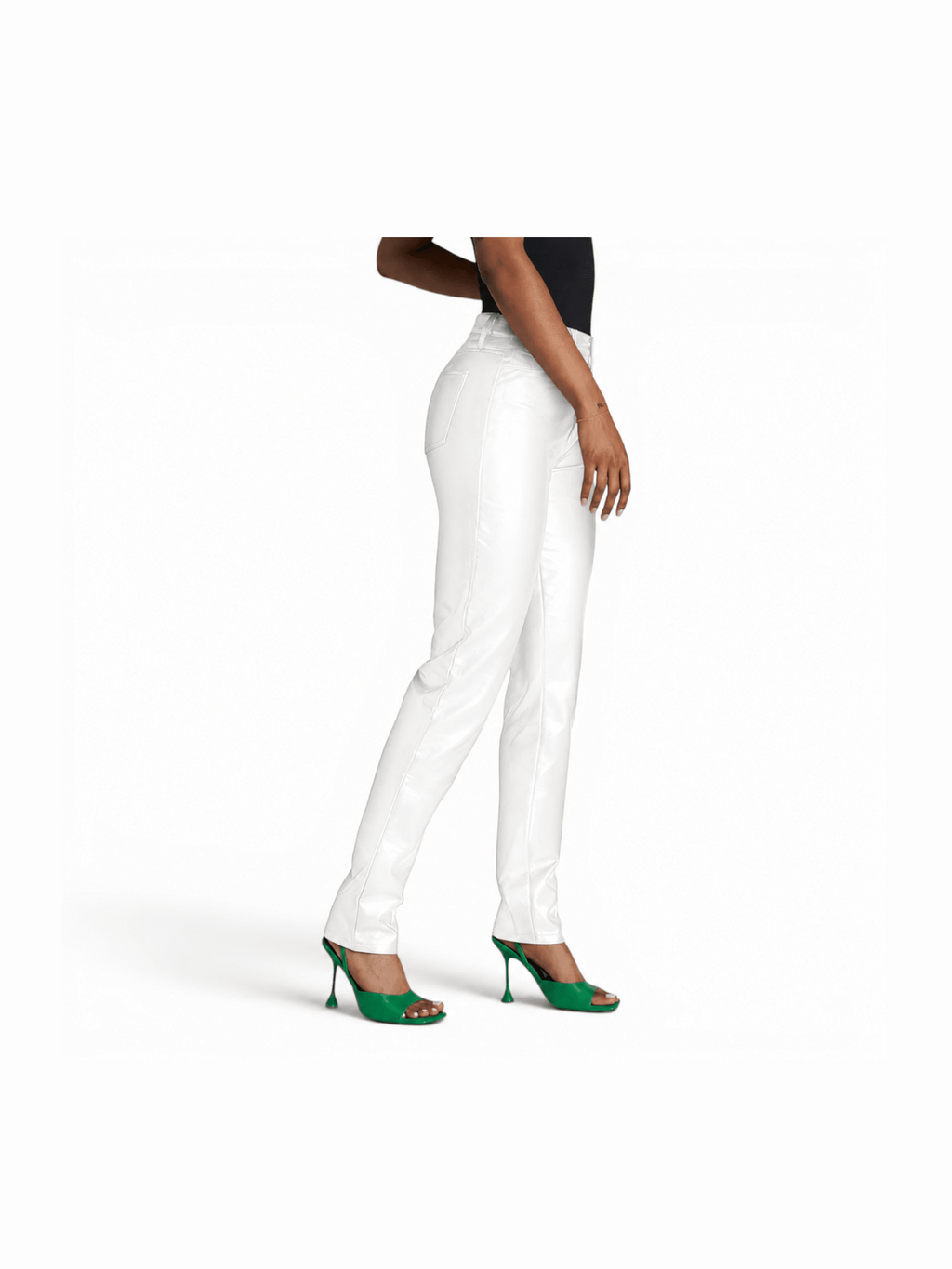 Women’s Elegant White Leather Pants - Courbe et Compagnie