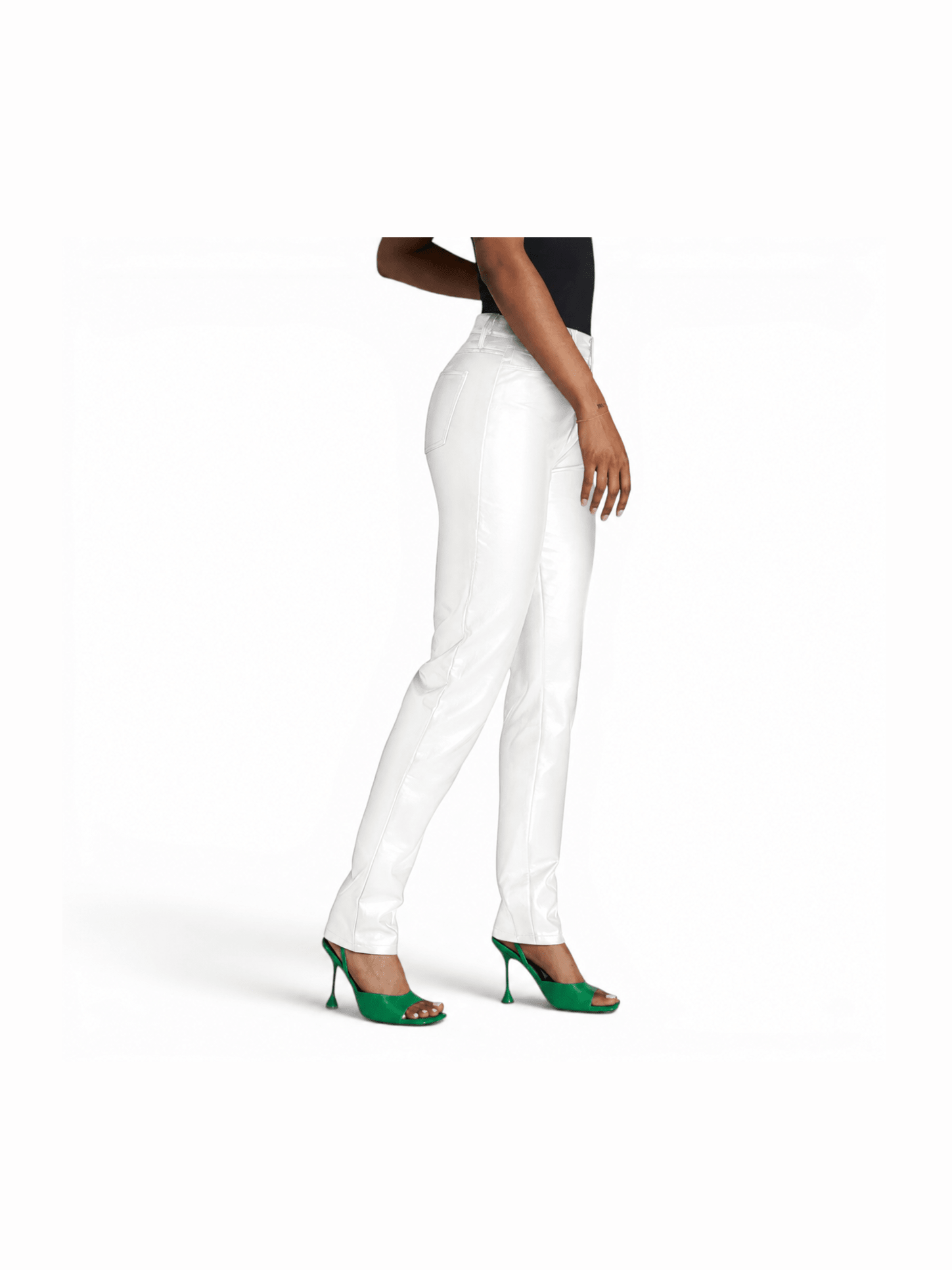 Women’s Elegant White Leather Pants - Courbe et Compagnie