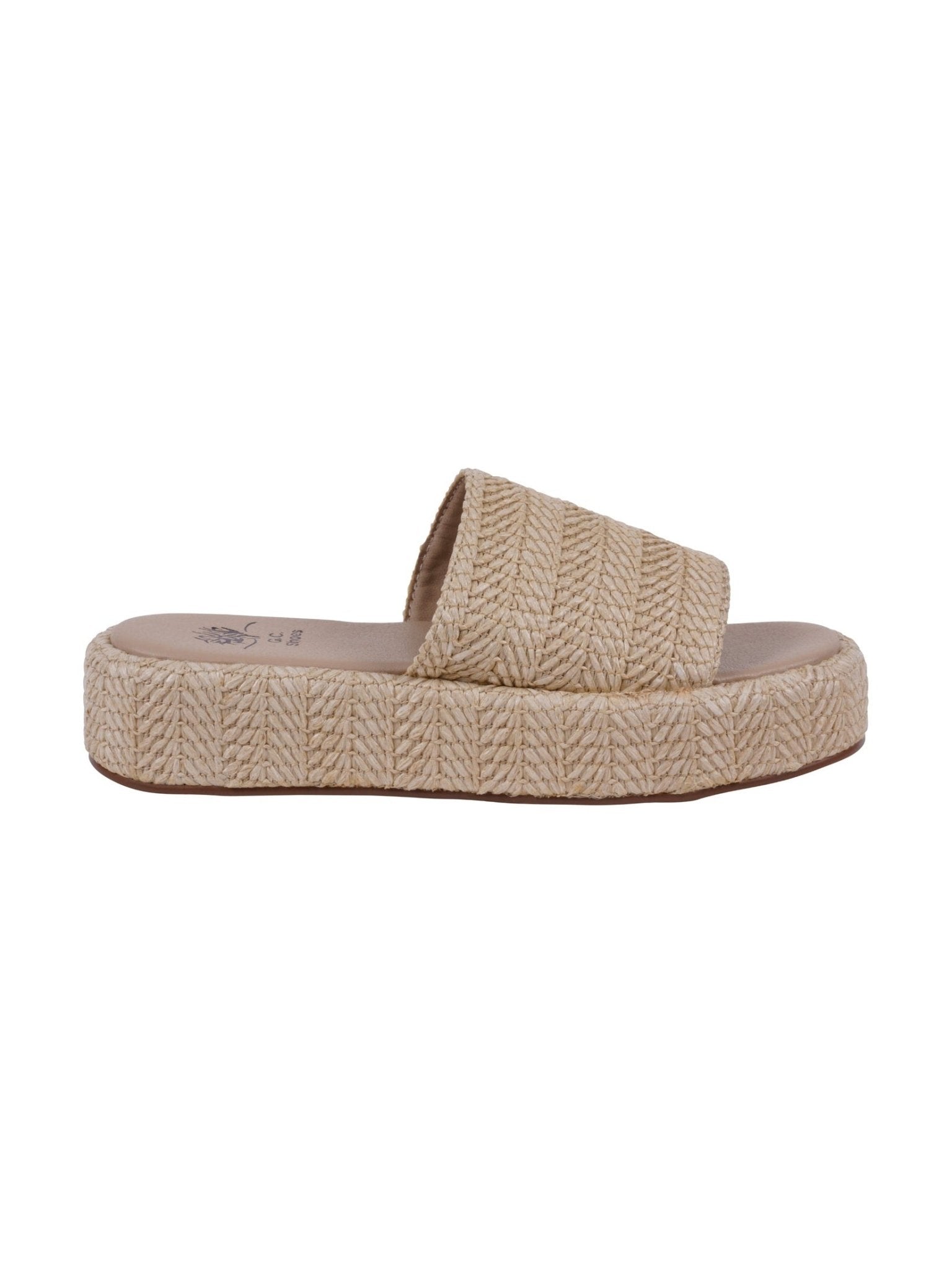 Women's Evie Natural Platform Slide - Courbe et Compagnie
