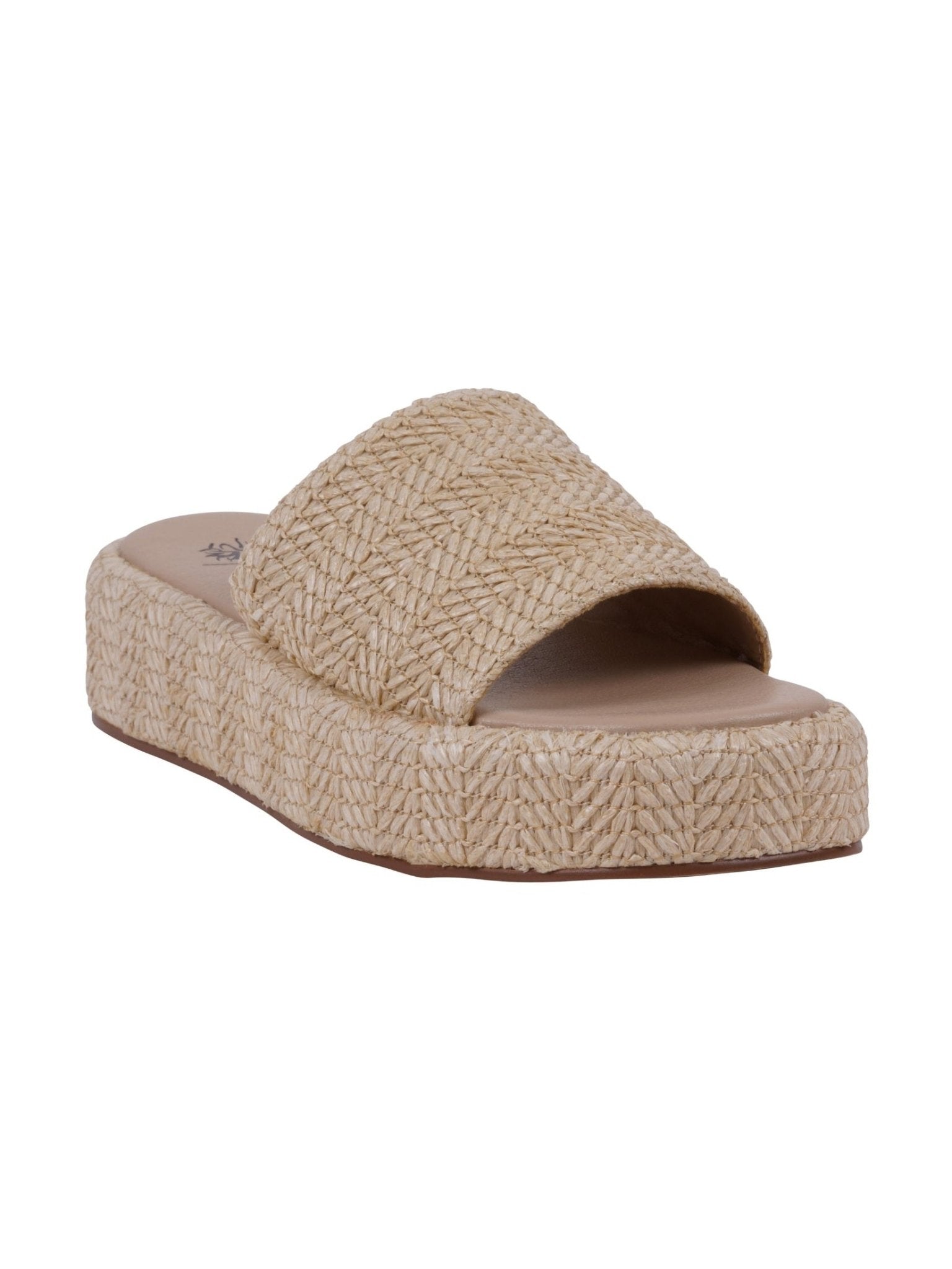 Women's Evie Natural Platform Slide - Courbe et Compagnie