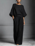 Women’s Flared-Sleeve Linen Suit Two Piece Set - Courbe et Compagnie
