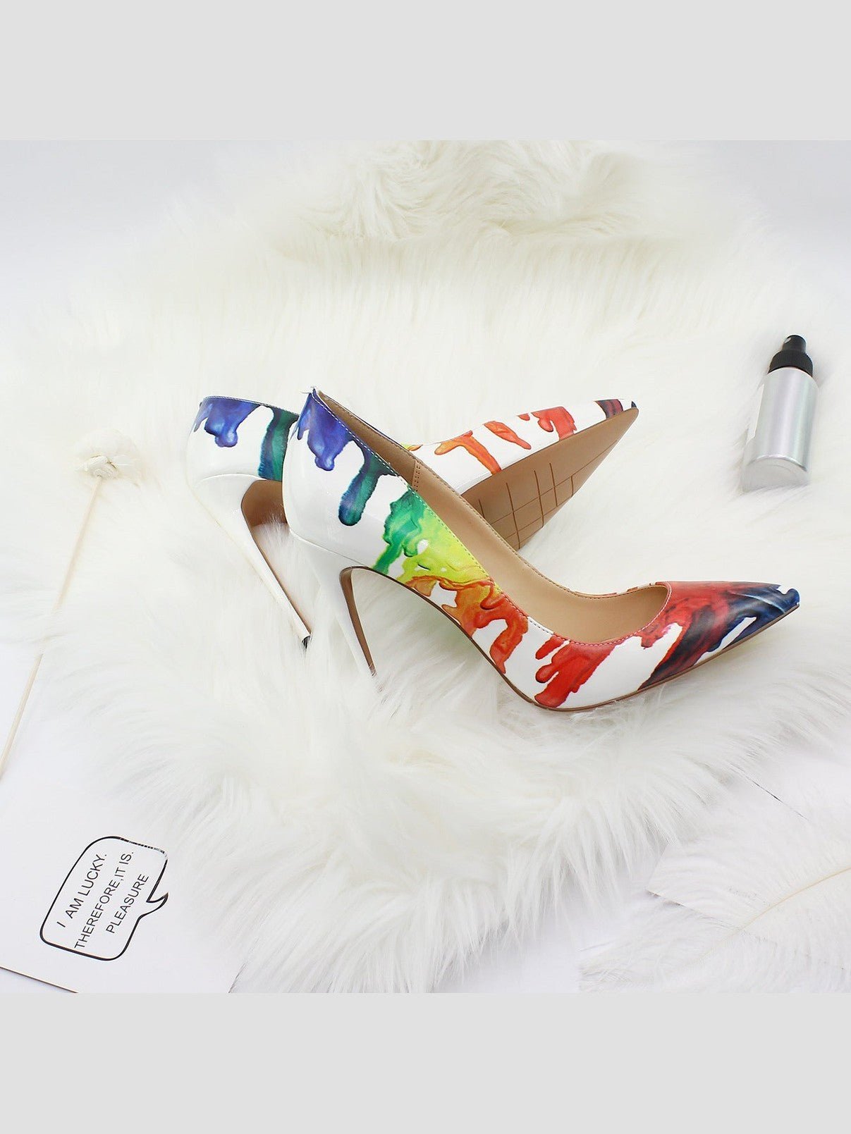 Women's Graffiti Pointed Toe Stiletto Heels — Artistic High Heel Pumps - Courbe et Compagnie