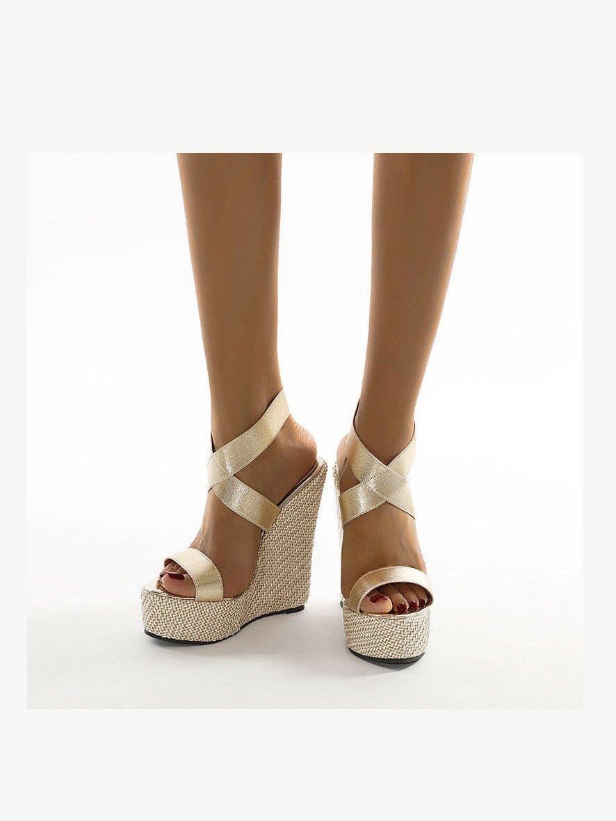 Women's High Heel Wedge Platform Sandals - Courbe et Compagnie